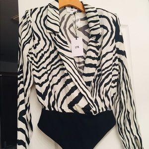 LPA (will TRADE) zepra print bodysuit. Revolve